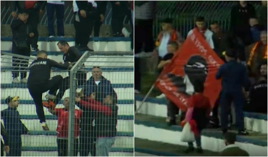 Shqipëri: Mjekët kalojnë hekurat për ta shpëtuar tifozin, të tjerët i mbulojnë pamjet me flamur