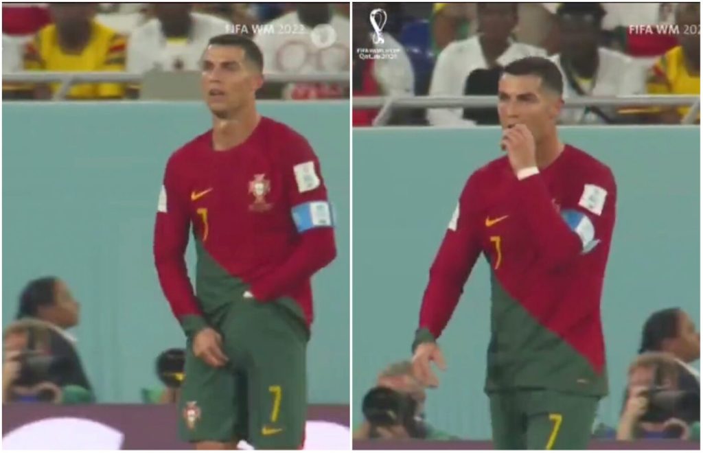 Çfarë futi në gojë Ronaldo? Gjatë ndeshjes me Ganën nxorri diçka nga të brendshmet!