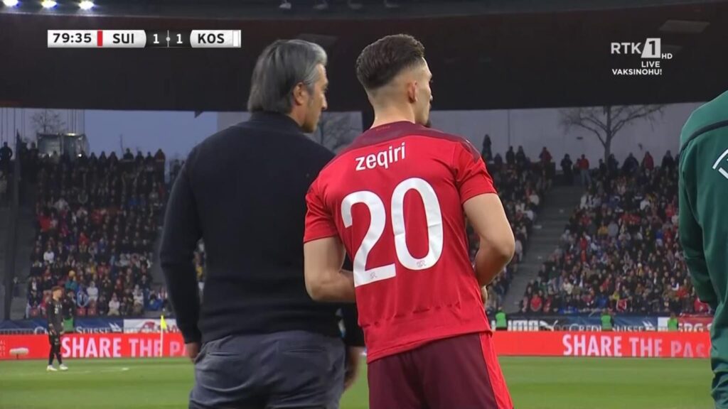 Andi Zeqiri u ‘dogj’ për 33 minuta tek Zvicra, tani e sheh përmes TV botërorin