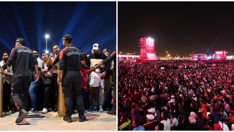 Pamje kaotike kur tifozët kalojnë zonën e tyre dhe përballen me policinë në Katar