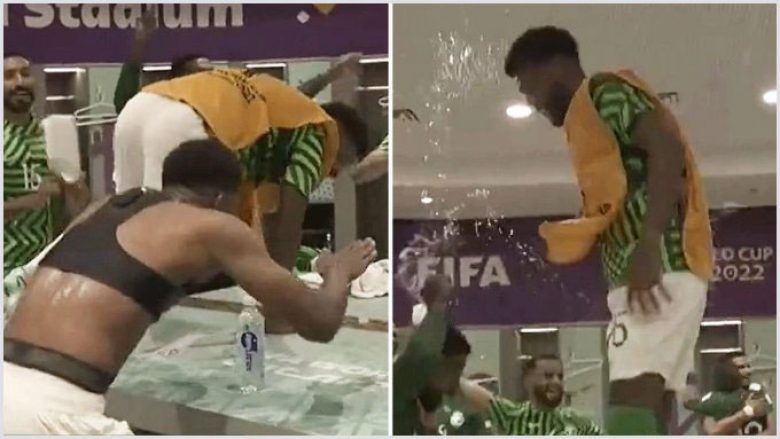 Skenat nga festa e papërmbajtur e futbollistëve arabë brenda zhveshtores pas fitores heroike ndaj Argjentinës