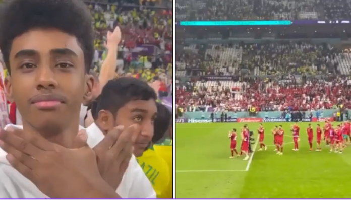 Tifozi nga Katari i “kall” serbët, para syve të tyre bën shqiponjën dhe bërtet: Shqipëria (video)