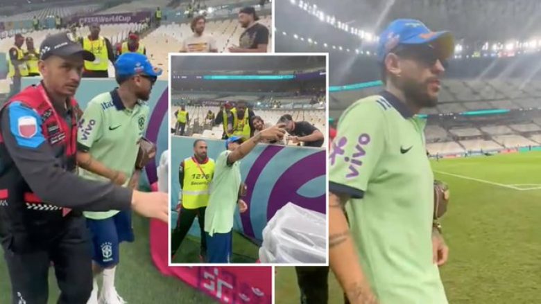 Përveç se mashtroi tifozët dhe televizionin e madh me pamjen e tij, personi i ngjashëm me Neymarin mashtroi edhe sigurimin e fushës