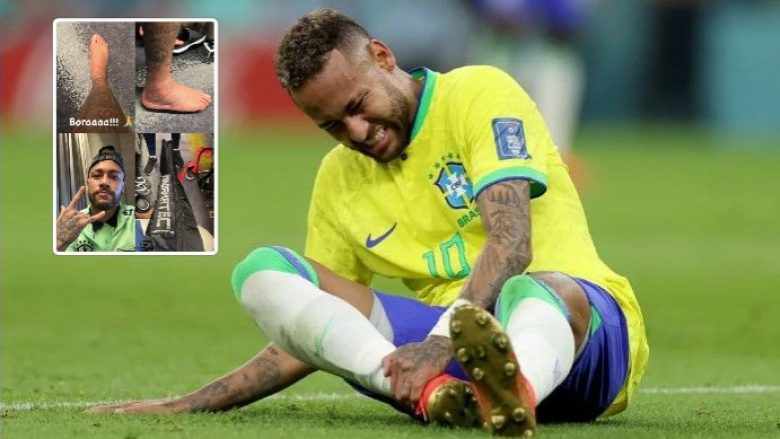 Neymar publikon fotografi të lëndimit të tij, pamjet e kyçit të këmbës së yllit të Brazilit kanë shqetësuar fansat