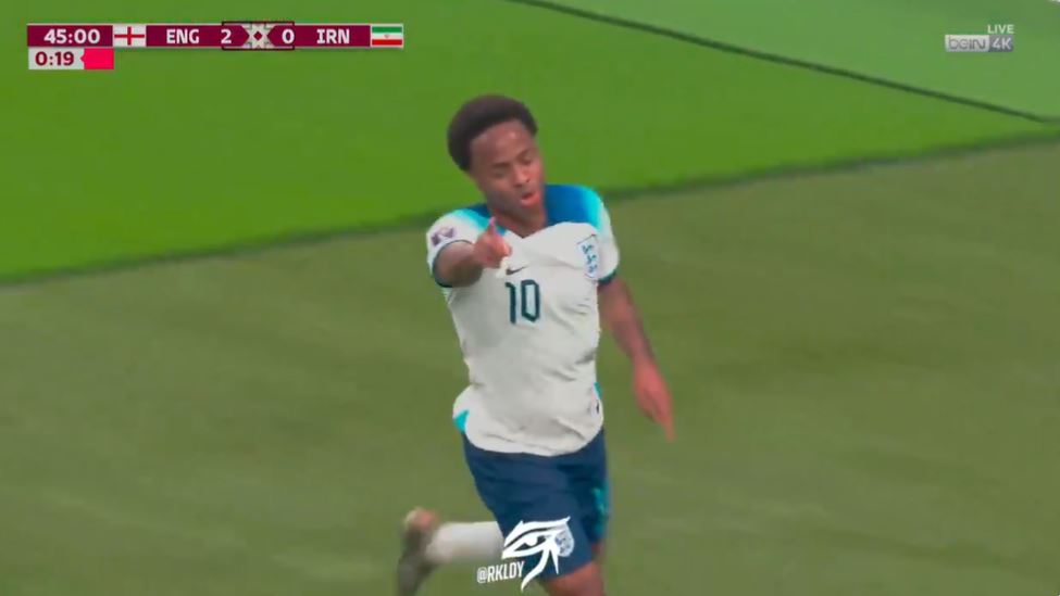 Anglia e pandalshme ndaj Iranit, Sterling realizon golin e tretë në fund të pjesës së parë