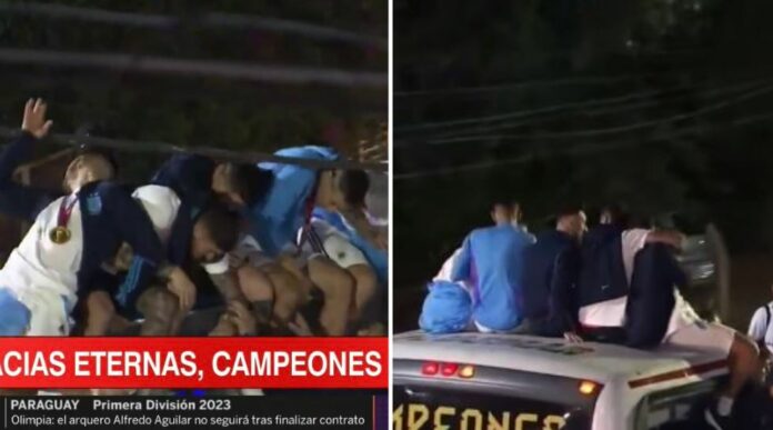 U “lidhën” në kablla, Messi me bashkëlojtarë për pak sa nuk ranë nga autobusi sa ishin duke festuar!