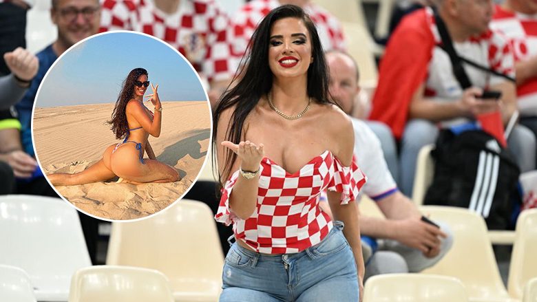 Tifozja atraktive kroate Ivana Knoll shijon qëndrimin në Katar, shfaqet në poza provokuese nga shkretëtira e Dohas