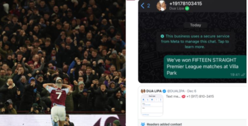 E mposhti Arsenalin – Aston Villa i shkruan Dua Lipës: Ne kemi fituar 15 ndeshje radhazi në Premierligë