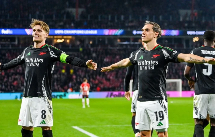 Arsenali mund të bëhet gati për çerekfinale, fiton 7:1 në ndeshjen e parë me PSV-në